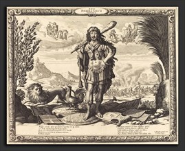 Abraham Bosse (French, 1602 - 1676), Louis XIII as Hercules, engraving and etching