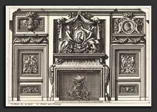 Jean Lepautre (French, 1618 - 1682), Fireplaces and Other Interior Decorations, etching