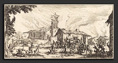 Jacques Callot (French, 1592 - 1635), Ravaging and Burning a Village, c. 1633, etching