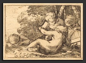 Laurent de La Hyre (French, 1606 - 1656), Four Bacchic Children, 1620s, etching on laid paper