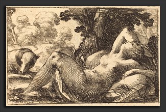 Laurent de La Hyre (French, 1606 - 1656), Diana Recumbent, 1620s, etching on laid paper