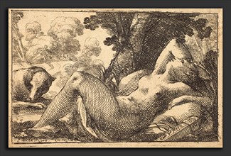 Laurent de La Hyre (French, 1606 - 1656), Diana Recumbent, 1620s, etching on laid paper