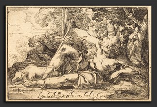 Laurent de La Hyre (French, 1606 - 1656), Narcissus at the Spring, 1620s, etching on laid paper