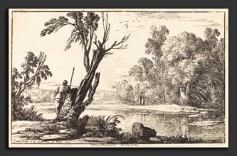 Laurent de La Hyre (French, 1606 - 1656), A Man Gazing across a Still Pond, 1640, etching
