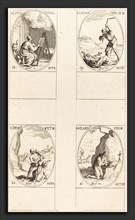 Jacques Callot (French, 1592 - 1635), St. Luke; St. Lucian; St. Irene; St. Hilarion, etching