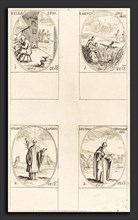 Jacques Callot (French, 1592 - 1635), St. Eligius; St. Agericus; St. Francis Xavier; St. Peter