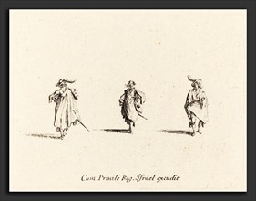 Jacques Callot (French, 1592 - 1635), Three Gentlemen, probably 1634, etching