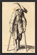 after Jacques Callot, Beggar with Wooden Leg, etching