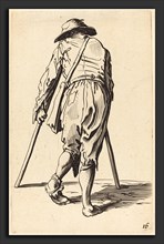 after Jacques Callot, Beggar with Crutches and Hat, Back View, etching