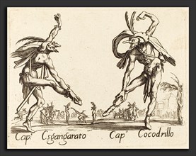after Jacques Callot, Cap. Esgangarato and Cap. Cocodrillo, etching