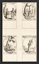 Jacques Callot (French, 1592 - 1635), St. Elizabeth of Portugal; St. Zoe;  St. Isaiah, Prophet; St.