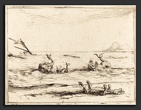 Jacques Callot (French, 1592 - 1635), Dolphins and Crocodile, etching