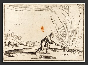 Jacques Callot (French, 1592 - 1635), Man Attending a Fire, etching