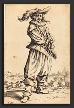 Jacques Callot (French, 1592 - 1635), Soldier with Feathered Hat, c. 1620-1623, etching