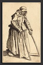 Jacques Callot (French, 1592 - 1635), Beggar Woman with Crutches, c. 1622, etching