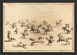 Jacques Callot (French, 1592 - 1635), Horses Running, c. 1622, etching