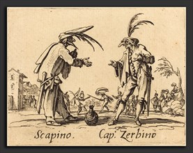 Jacques Callot (French, 1592 - 1635), Scapino and Cap. Zerbino, c. 1622, etching