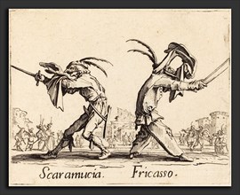 Jacques Callot (French, 1592 - 1635), Scaramucia and Fricasso, c. 1622, etching