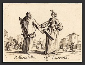 Jacques Callot (French, 1592 - 1635), Pulliciniello and Siga. Lucretia, c. 1622, etching