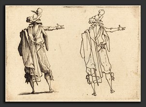 Jacques Callot (French, 1592 - 1635), Man seen from Behind with His Right Arm Extended, c. 1617,