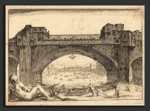 Jacques Callot (French, 1592 - 1635), Ponte Vecchio, Florence, c. 1617, etching