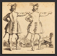 Jacques Callot (French, 1592 - 1635), Officer with Feathers in Cap, Seen from Behind, 1617 and