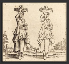 Jacques Callot (French, 1592 - 1635), Peasant Woman with Basket on Head, Front View, 1617 and 1621,