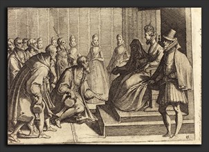 Raffaello Schiaminossi (Italian, c. 1529 - probably 1622), Margaret of Austria Giving Audience to a
