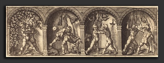 Master AD (French, active c. 1600), Les divers pourtraicts et figures III, c. 1600, engraving