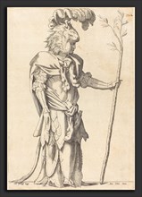 French 16th Century, Figure Costumed as Hercules, c. 1539, etching on laid paper