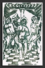 Probably French 16th Century, The Flagellation, woodcut in green