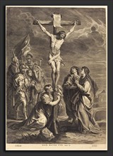 Jacobus Neeffs (Flemish, 1610 - 1660 or after), Christ on the Cross, engraving on laid paper
