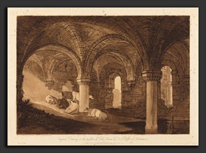 Joseph Mallord William Turner (British, 1775 - 1851), Crypt of Kirkstall Abbey, published 1812,