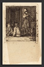 Sir David Wilkie (Scottish, 1785 - 1841), Interior with Three Boys and a Dog, c. 1813, etching on