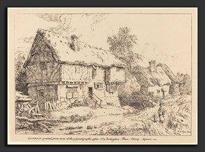 William Henry Pyne (British, 1769 - 1843), Old Cottages, 1806, pen-and-tusche lithograph