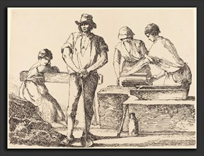 Thomas Barker (British, 1769 - 1847), Tilemakers, 1803, pen-and-tusche lithograph