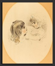 British 19th Century after George Henry Harlow, Two Children, early 19th century, mezzotint