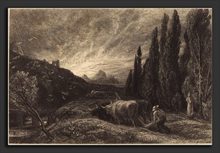 Samuel Palmer (British, 1805 - 1881), The Early Ploughman, c. 1861, etching on laid paper