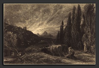 Samuel Palmer (British, 1805 - 1881), The Early Ploughman, c. 1860, etching on laid paper
