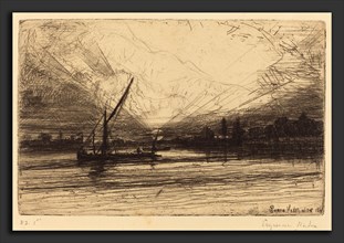 Francis Seymour Haden (British, 1818 - 1910), Sunset on the Thames, in or after 1865, etching and