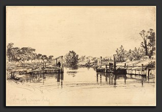 Francis Seymour Haden (British, 1818 - 1910), Eagham Lock, 1859, etching with drypoint on laid