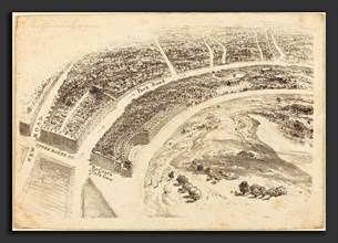 British 19th Century, Invitation? with Aerial View of Regent's Park, 1824, lithograph