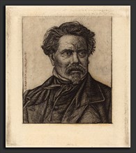 Charles Meryon (French, 1821 - 1868), Benjamin Fillon, 1862, etching printed in red and black on