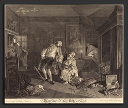 Simon Francois Ravenet I after William Hogarth (French, 1706 - 1774), Marriage a la Mode: pl.5,