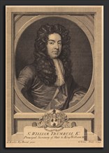 George Vertue after Sir Godfrey Kneller (English, 1684 - 1756), William Trumbull, 1724, engraving
