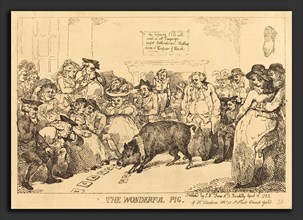 Thomas Rowlandson (British, 1756 - 1827), The Wonderful Pig, 1785, etching