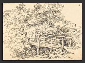 Paul Sandby Munn (British, 1773 - 1845), Country Footbridge (The Traveller), c. 1810, pen and