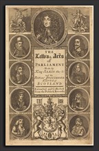 James Clark (British, active 1710-1720), Frontispiece to "The Laws and Acts of Parliament Made by