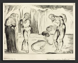 William Blake (British, 1757 - 1827), The Circle of the Thieves; Buoso Donati Attacked by the