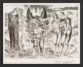 William Blake (British, 1757 - 1827), The Circle of the Thieves; Agnolo Brunelleschi Attacked by a